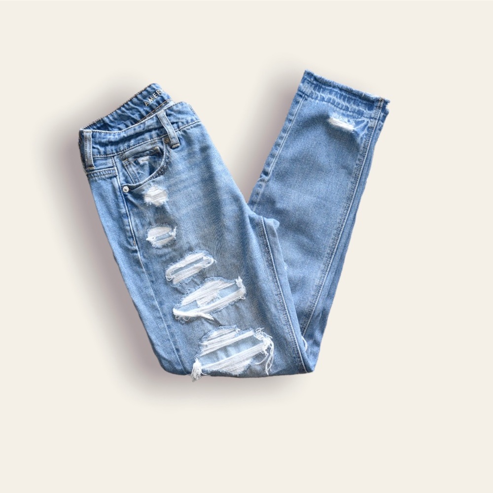 American Eagle Distressed Blue Jeans, Size S